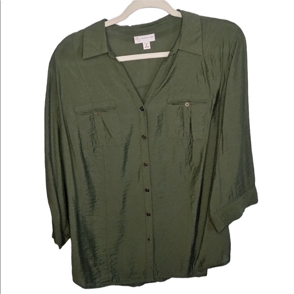 Dress Barn Green Top Sz 1X - Picture 1 of 5